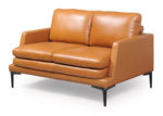Contemporary Top-Grain Leather Loveseat