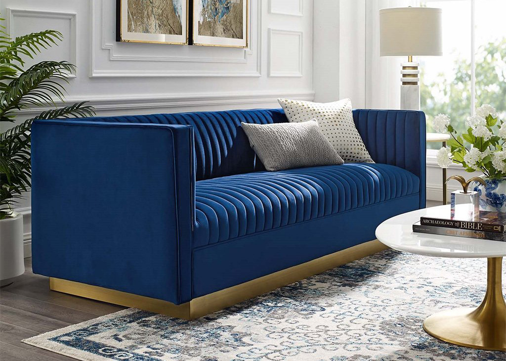 meubilair Grijpen strategie Art Deco Velvet Sofa - Caravana Furniture