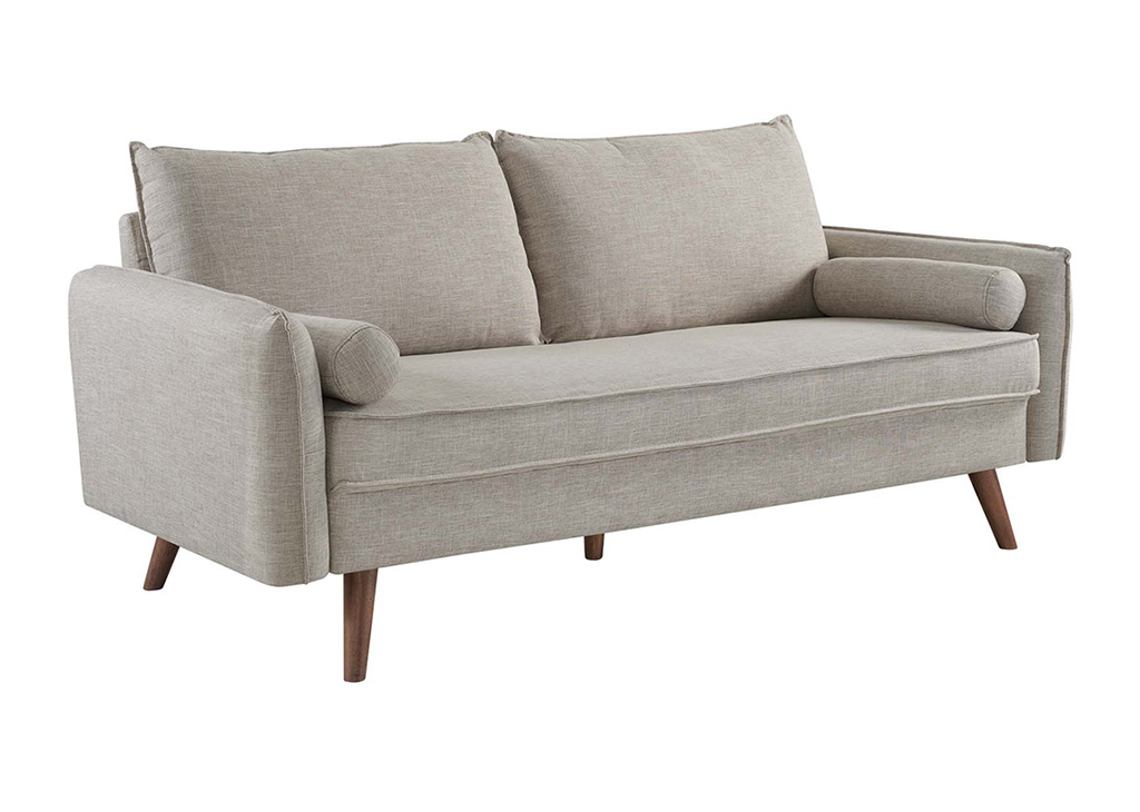 Upholstered Fabric Mid-Century Sofa
