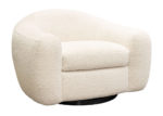 Contemporary Textured Swivel Accent Chair in Cream