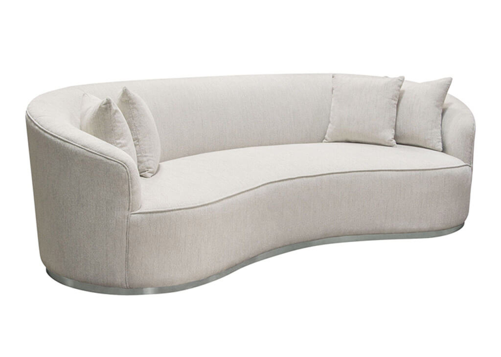 Sovjet Overredend vinger Glamorous Curved White Fabric Sofa - Art Deco Inspired Furniture