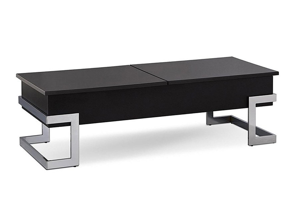 Glossy Lift-Top Coffee Table - Black Finish