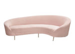 Luxurious Curved Velvet Sofa in Rose