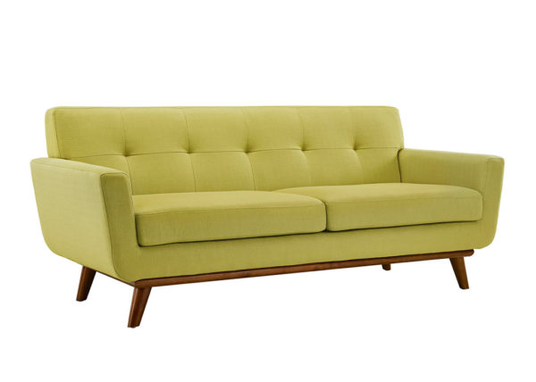 Mid-Century Modern Style Loveseat in Light Green