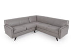 Real Gray Top-Grain Leather Sectional