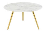 Round Faux Marble Coffee Table