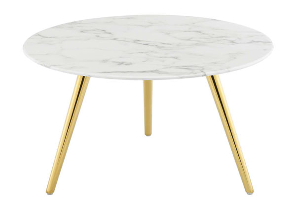 Round Faux Marble Coffee Table