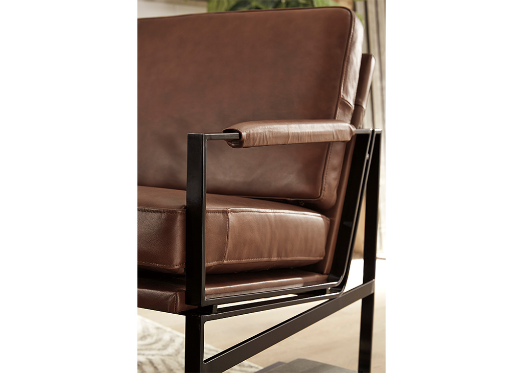 Contemporary Antique Leather Accent Chair - Brown