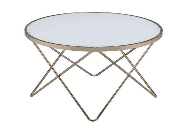 Frosted Glass & Metal Coffee Table