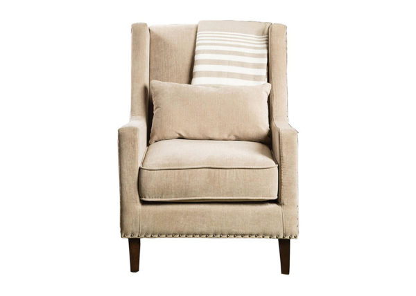 Ivory Fabric Accent Chair