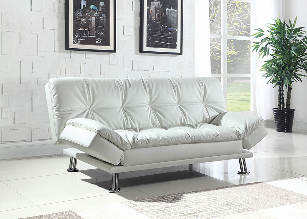 Leatherette Sofa Bed Futon