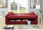 Microfiber Futon Sofa Bed - Red