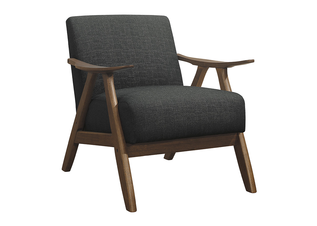 Mid-Century Upholstered Accent Chair - Dark Gray