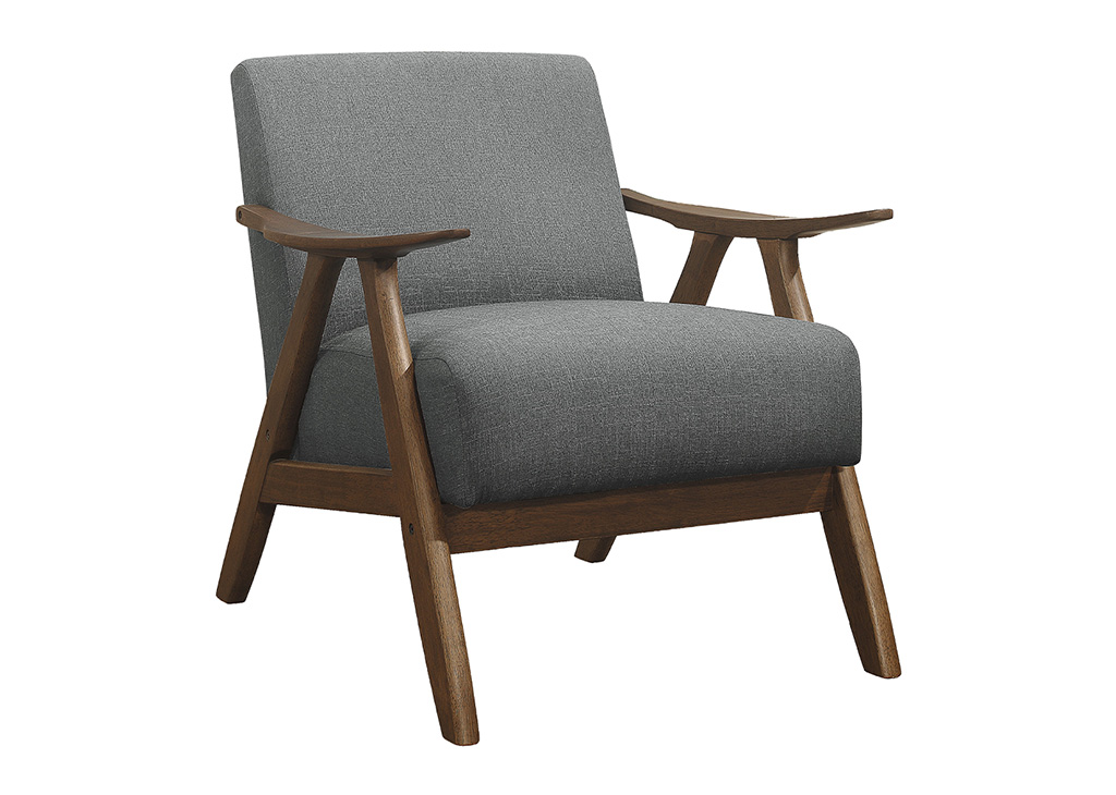 Mid-Century Upholstered Accent Chair - Gray