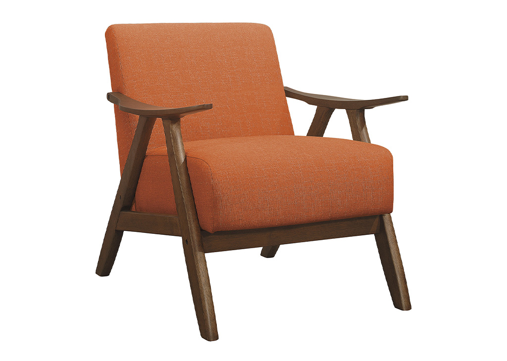Mid-Century Upholstered Accent Chair - Orange