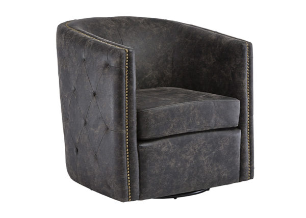 Black Barrel Back Accent Chair