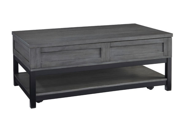 Two-Tone Gray Lift-Top Coffee Table