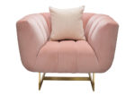 Luxe Armchair W/ Gold Base in Pink