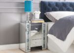 Mirrored Faux Agate Stone Nightstand