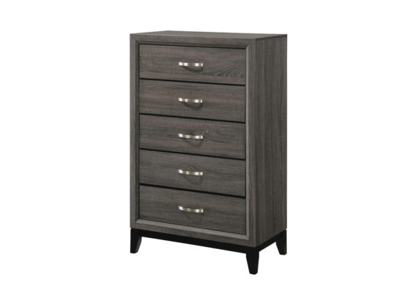 Gray Oak & Black FInish Chest of Drawers Silo 212425