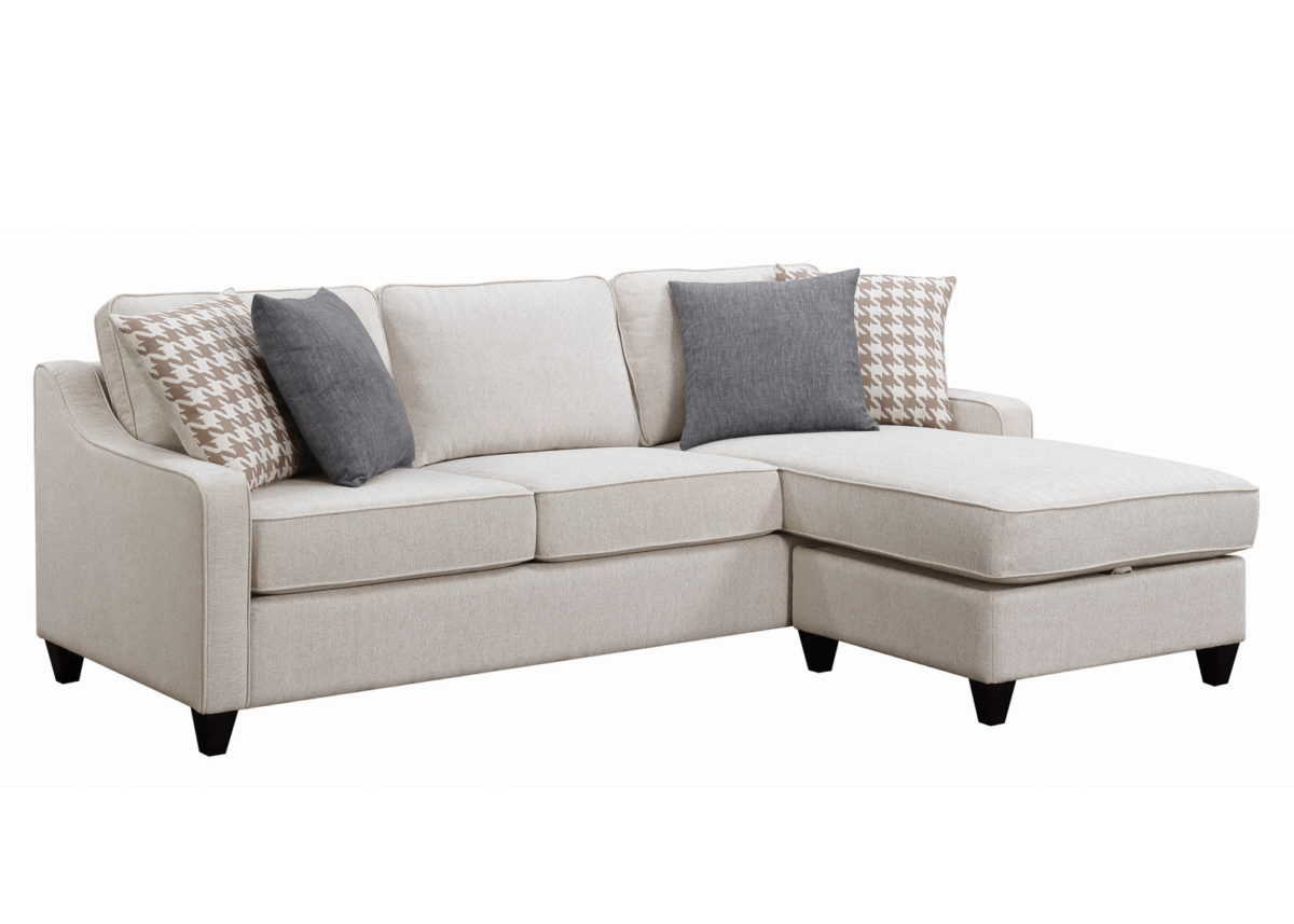 Plushy & Slim Sofa Chaise Sectional with Storage