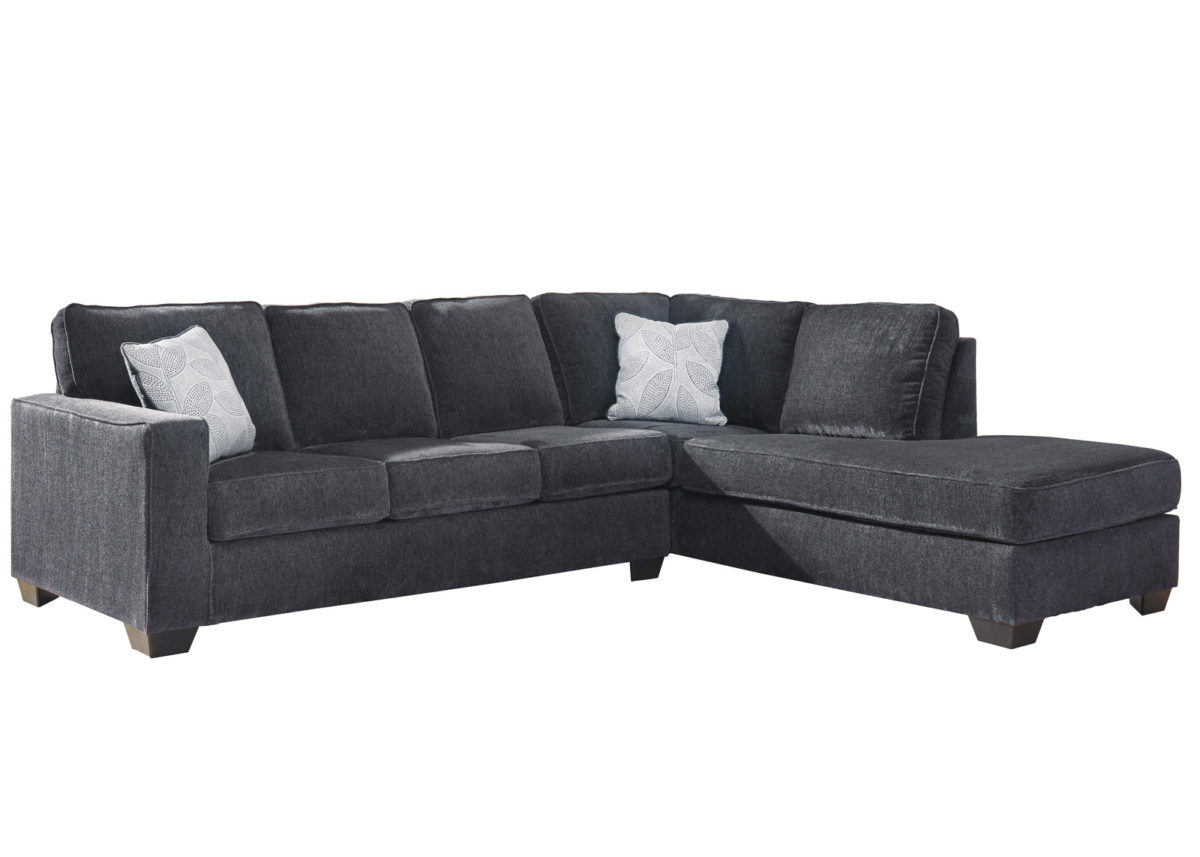Chenille-like Upholstered Sectional - Right Facing Chaise