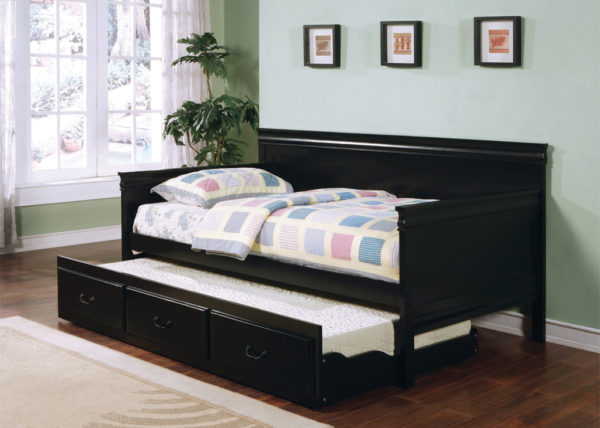 Transitional Black Daybed w/ Pull-Out Trundle