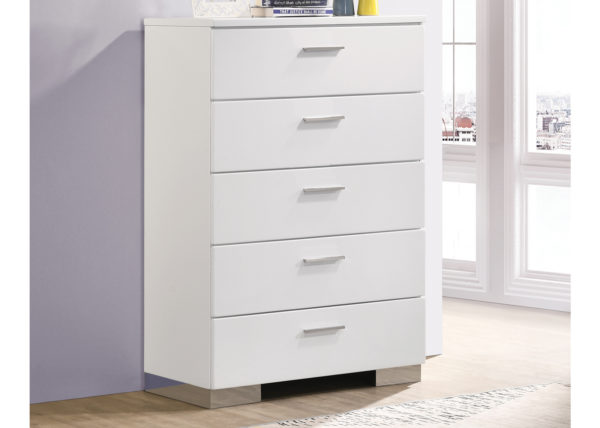 White High Gloss Finish Chest Of Drawers Livestyle