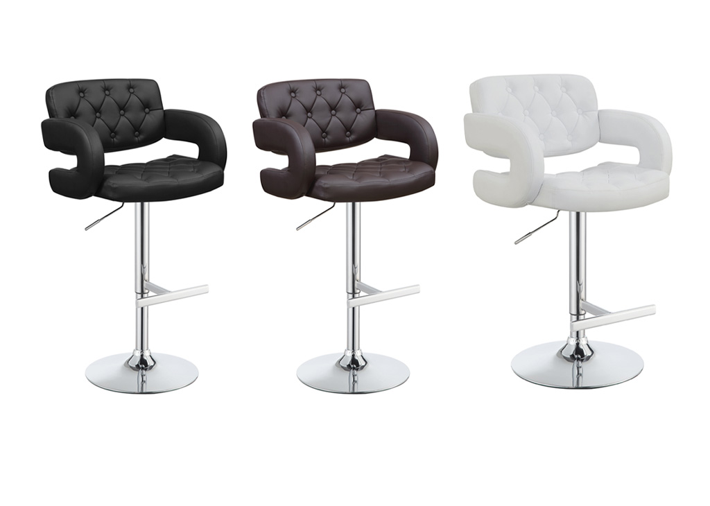 Adjustable Leatherette Tufted Bar Stool