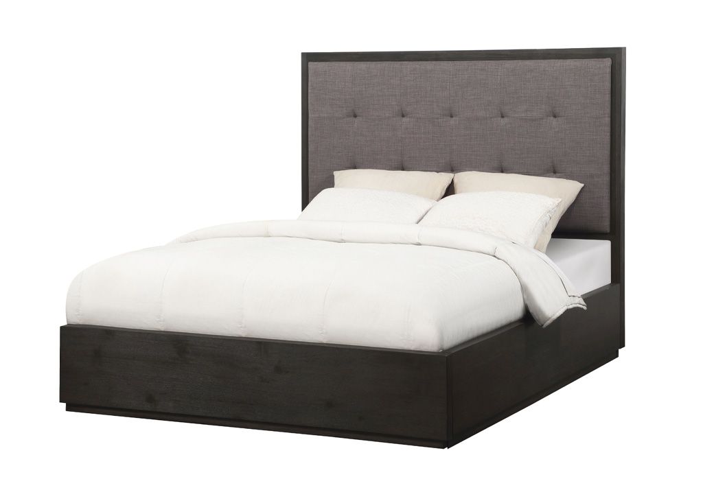 Basalt Gray Tufted Bedframe/ Storage Option