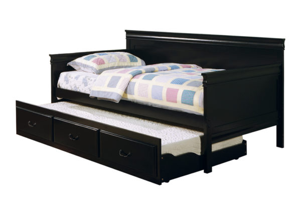 Transitional Black Daybed w/ Pull-Out Trundle