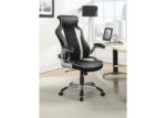 Black & White Leatherette Office Chair