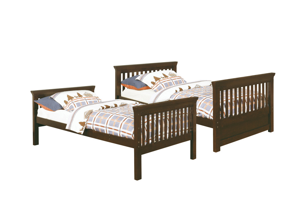 Cappuccino Finish Twin Bunk Bed