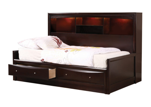 Cappuccino Finish Youth Bed Frame with Storage