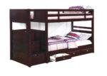 Cappuccino Twin over Twin Stairway Bunk Bed