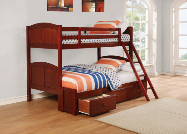 Chestnut Finish Twin/Full Bunk Bed