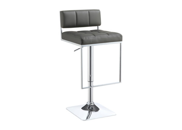 Contemporary Adjustable Leatherette Bar Stool - Gray