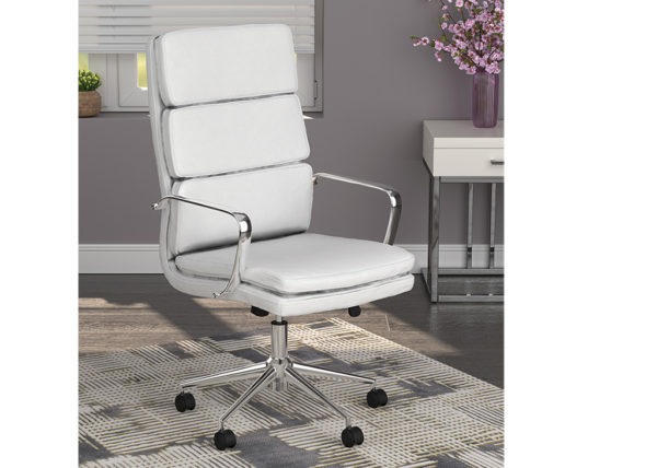 Contemporary White High Back Upholstered Office Chair