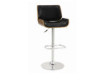 Curved Faux Leather Mid-Century Inspired Bar Stool - Black