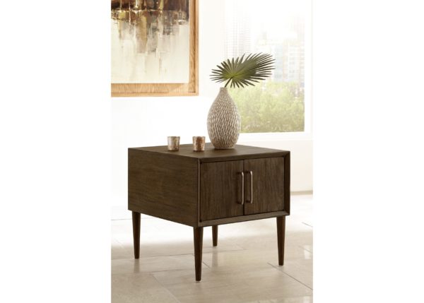 Dark Brown Mid-Century Modern End Table