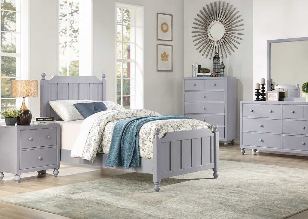 Gray Farmhouse Style Youth Bed Frame - Twin