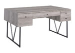 Industrial Style 4-Drawer Writing Desk -Driftwood Gray