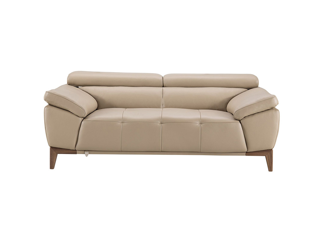 Italian Leather Loveseat in Tan