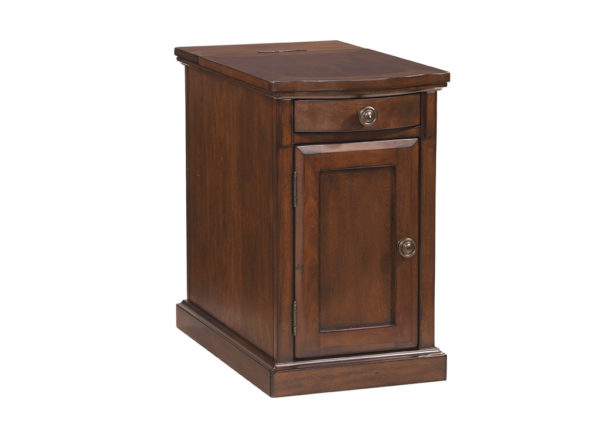 Medium Brown End Table w/ USB & Power Outlets