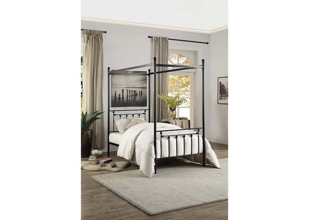 Metal Canopy Twin Youth Bed Frame