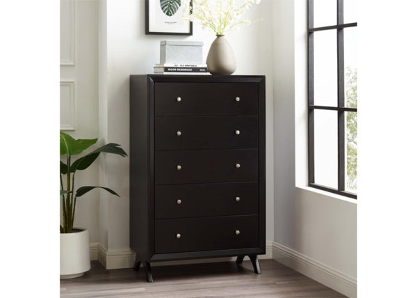 Mid-Century Flair Chest of Drawers - Cappuccino