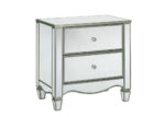 Mirrored Two Drawer Nightstand w/ USB