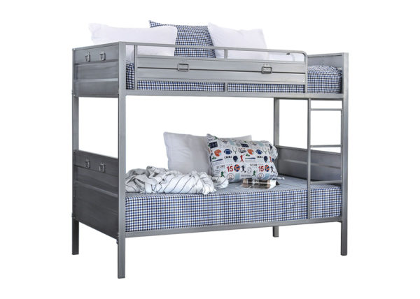 Silver Finish Metal Bunk Bed