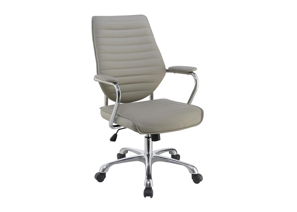 Taupe Chrome High Back Office Chair