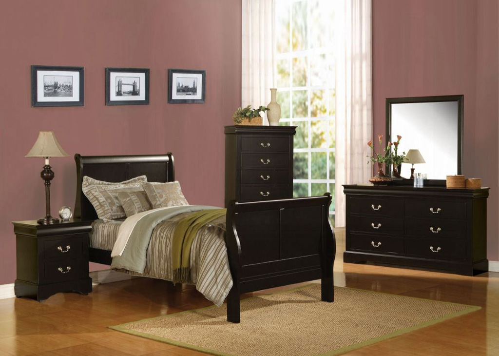 Transitional Sleigh Youth Bed Frame - Black